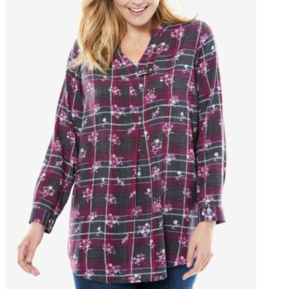 NWT 14/16 tab front blouse long sleeve